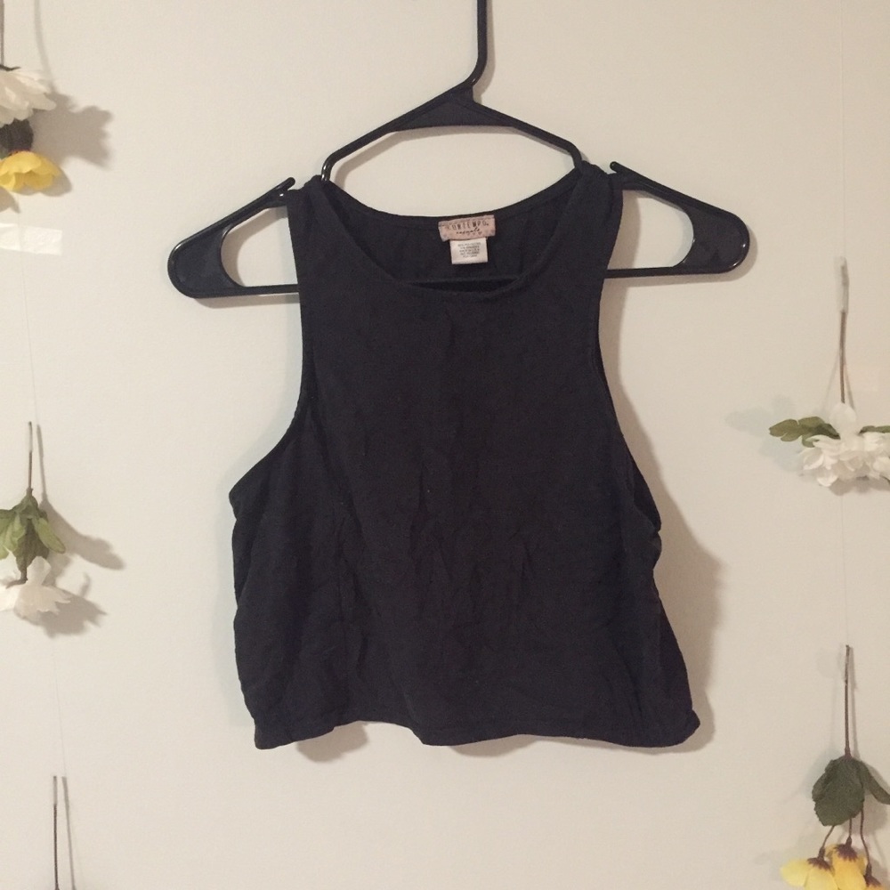 Black Suede Crop Top 🦇